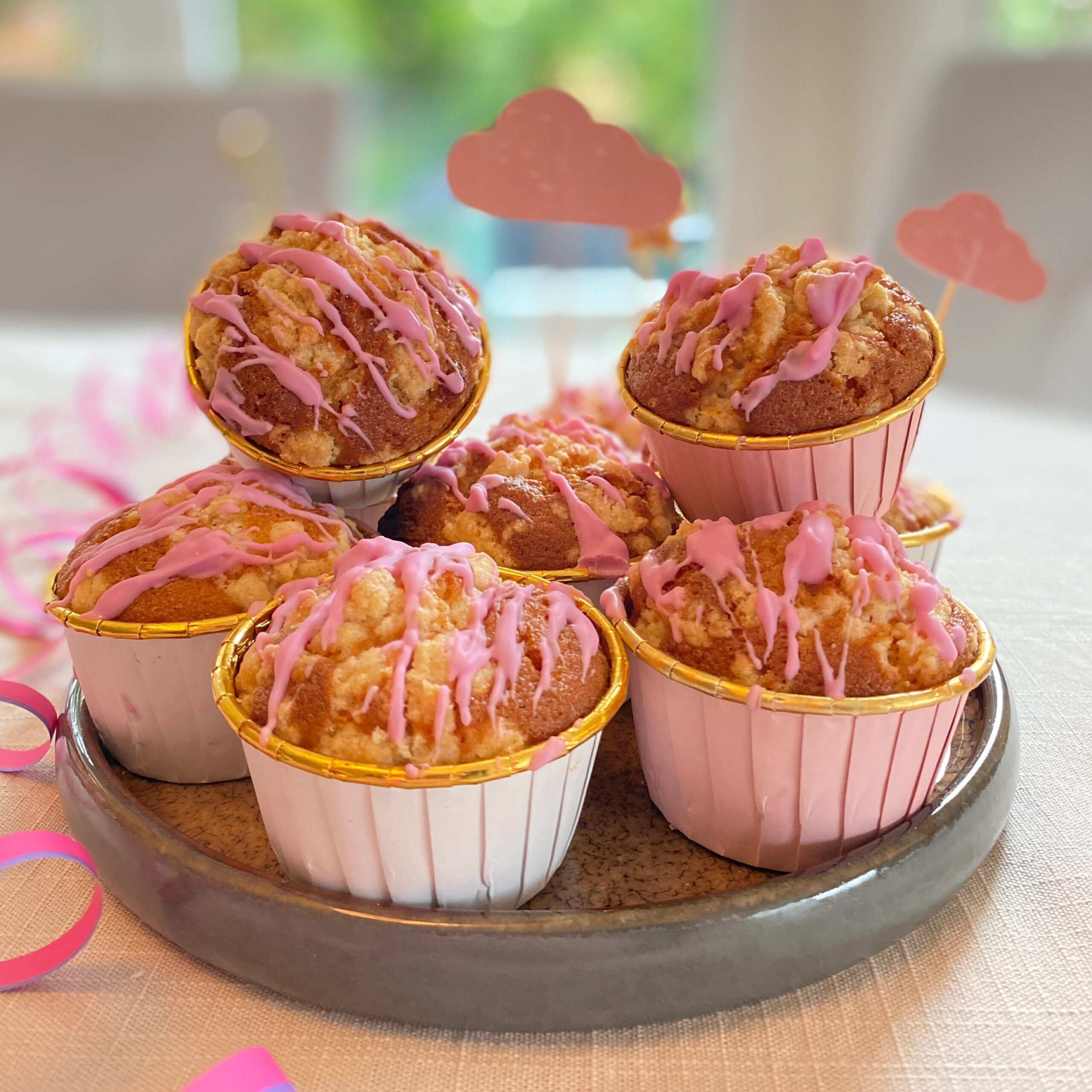 Himbeer Muffins mit weißer Schokolade